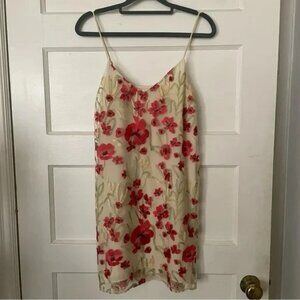 Aritzia little moon slip dress with embroidered flower details Size XS